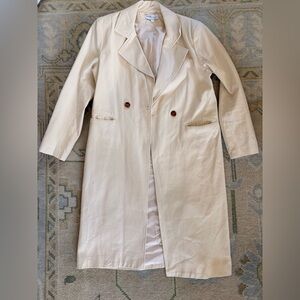 NWOT One/Third Jacket 16 Cream Double-Breasted Coat